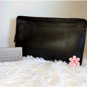 Vintage Coach 5225 Black Leather Document Laptop Portfolio Brief Case USA 1995